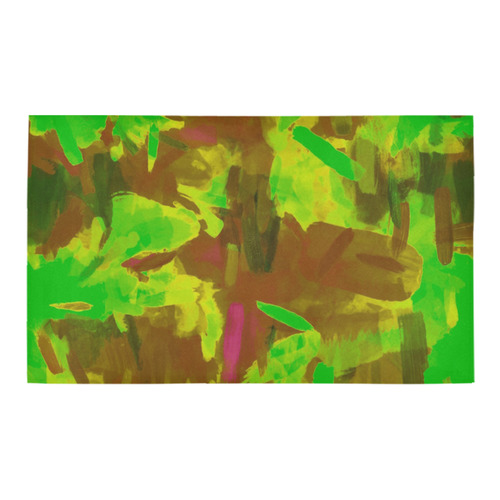 camouflage painting texture abstract background in green yellow brown Azalea Doormat 30" x 18" (Sponge Material)