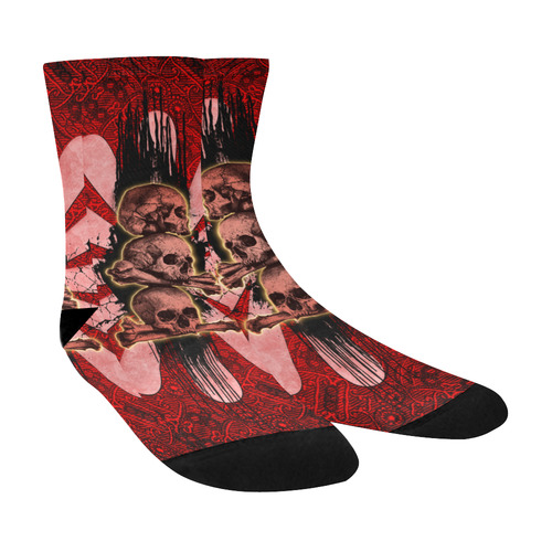 Skulls on a flower Crew Socks