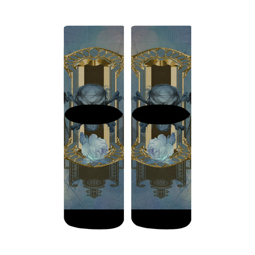 The blue skull with crow Crew Socks