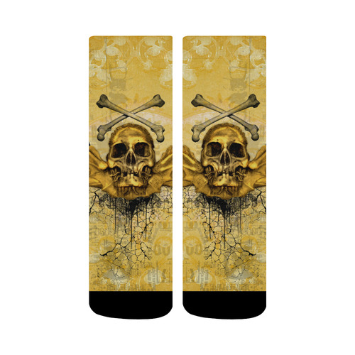 Awesome skull in golden colors Crew Socks