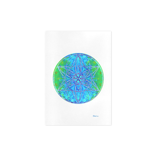protection in nature colors-teal, blue and green Art Print 7‘’x10‘’