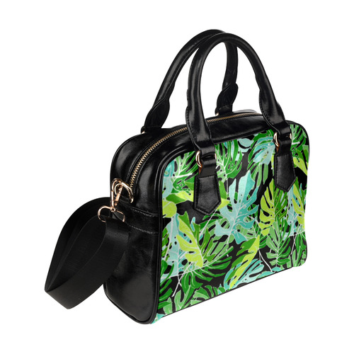 Tropical Leaves Floral Pattern Shoulder Handbag (Model 1634)