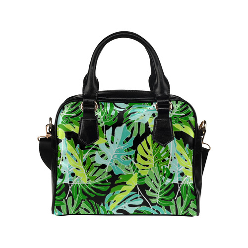 Tropical Leaves Floral Pattern Shoulder Handbag (Model 1634)