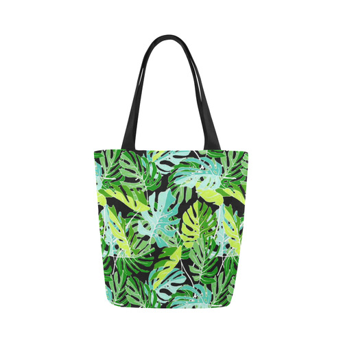 Tropical Leaves Floral Pattern Canvas Tote Bag (Model 1657)