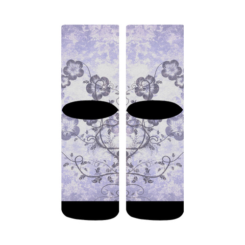 Wonderful flowers in soft purple colors Crew Socks