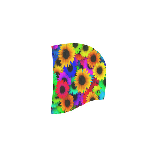 Neon Rainbow Pop Sunflowers All Over Print Sleeveless Hoodie for Women (Model H15)