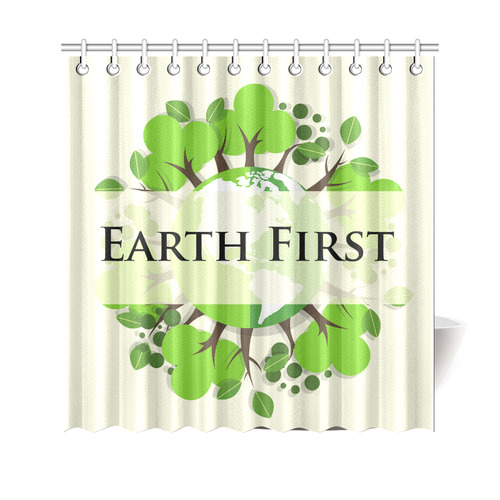 Earth First Environmental Green Nature Trees Shower Curtain 69"x70"