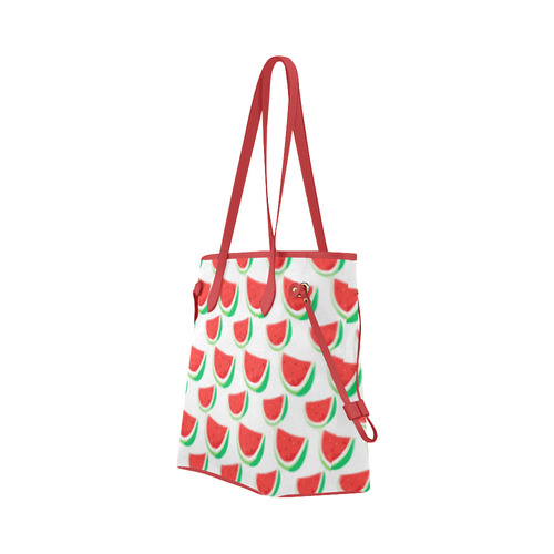 Watermelon Summer Fruit Pattern Clover Canvas Tote Bag (Model 1661)