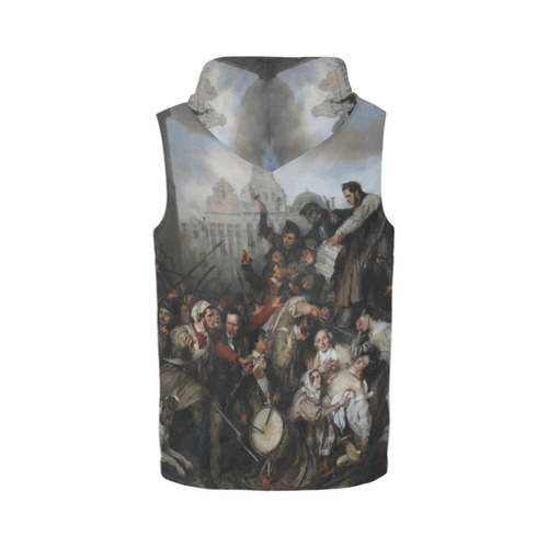 Episode of the September Days 1830 (on the Grand P All Over Print Sleeveless Zip Up Hoodie for Men (Model H16)