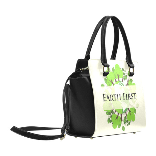 Earth First Green Environmental Trees Nature Classic Shoulder Handbag (Model 1653)