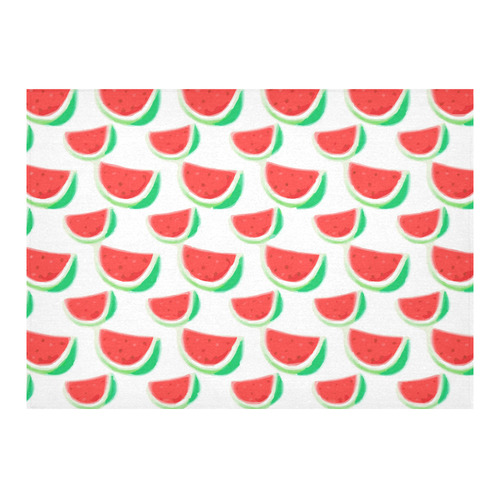 Watermelon Summer Fruit Pattern Cotton Linen Tablecloth 60"x 84"