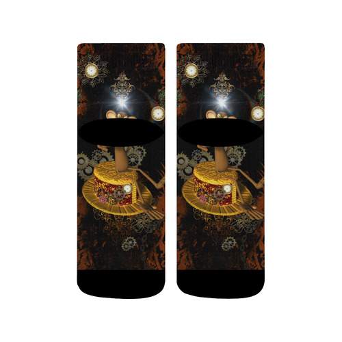 Steampunk, funny monkey Quarter Socks