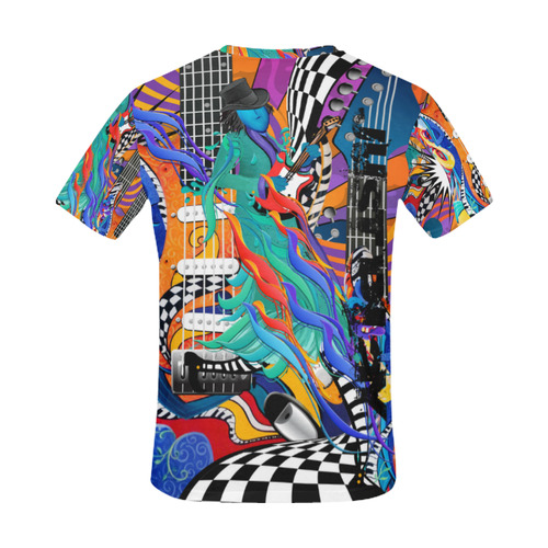 Colorful Guitar Music T Shirt by Juleez All Over Print T-Shirt for Men (USA Size) (Model T40)