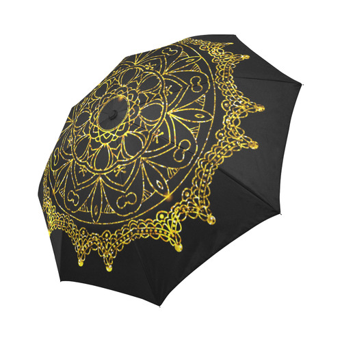 Gold Floral Mandala Auto-Foldable Umbrella (Model U04)