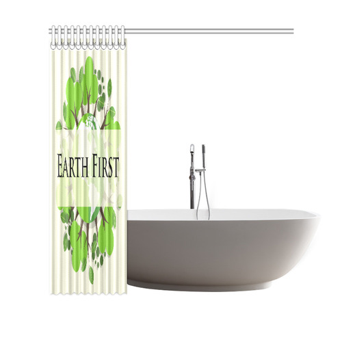 Earth First Environmental Green Nature Trees Shower Curtain 69"x70"