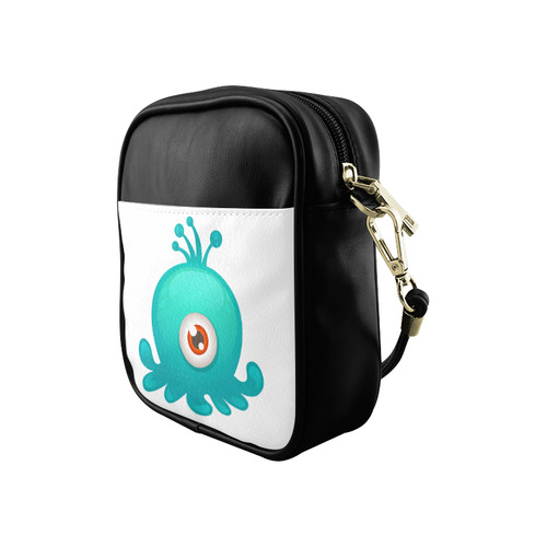 Blue Green Cute Octopus Monster One Eye Sling Bag (Model 1627)