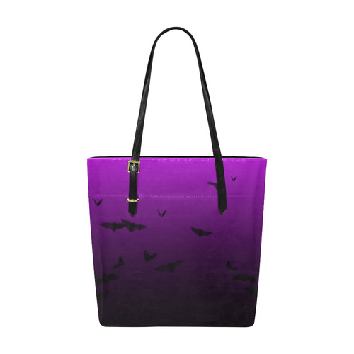 Purple Gothic Bat Euramerican Tote Bag/Small (Model 1655)