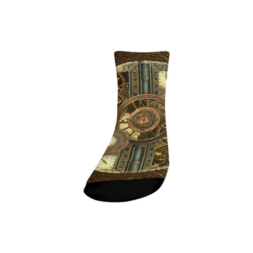 Steampunk clocks and gears Quarter Socks