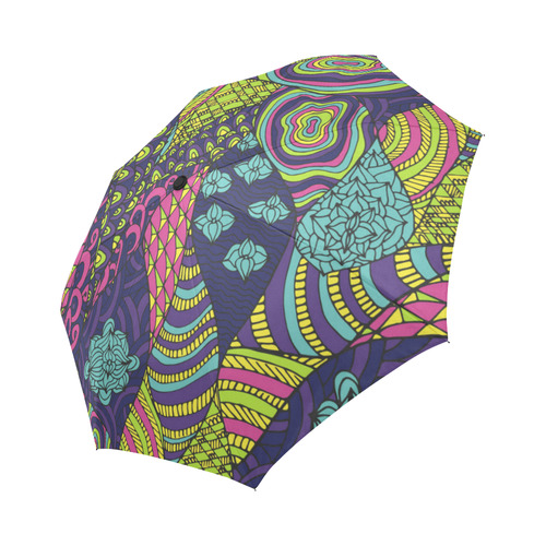 Hippie Psychedelic Art Auto-Foldable Umbrella (Model U04)