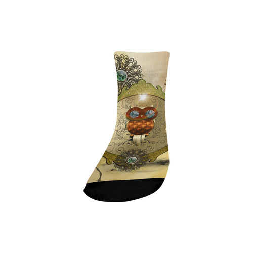 Steampunk, wonderful owl Quarter Socks