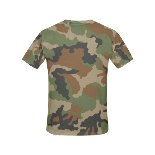 CAMOUFLAGE WOODLAND All Over Print T-Shirt for Women (USA Size) (Model T40)