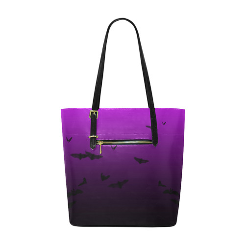 Purple Gothic Bat Euramerican Tote Bag/Small (Model 1655)