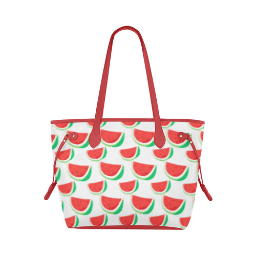 Watermelon Summer Fruit Pattern Clover Canvas Tote Bag (Model 1661)