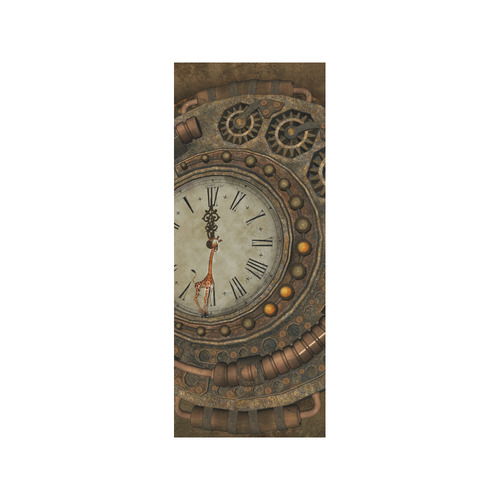 Steampunk clock, cute giraffe Quarter Socks