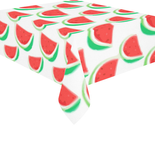 Watermelon Summer Fruit Pattern Cotton Linen Tablecloth 52"x 70"