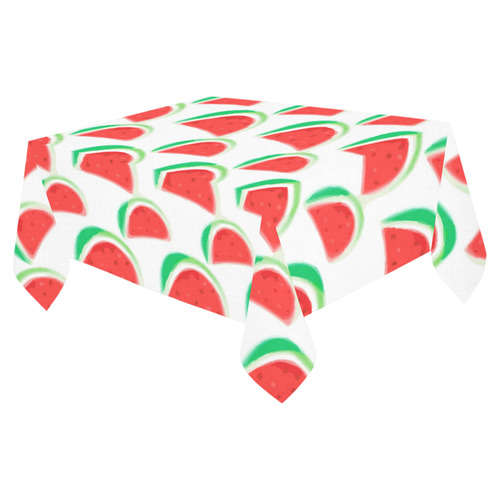 Watermelon Summer Fruit Pattern Cotton Linen Tablecloth 52"x 70"