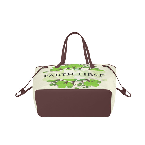 Earth First Green Environmental Trees Nature Clover Canvas Tote Bag (Model 1661)