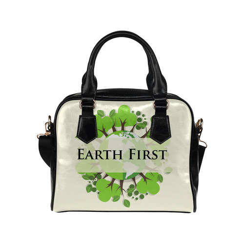 Earth First Green Environmental Trees Nature Shoulder Handbag (Model 1634)