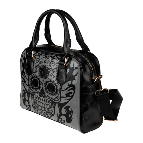 SKULL FLOWER TRIBALS Shoulder Handbag (Model 1634)