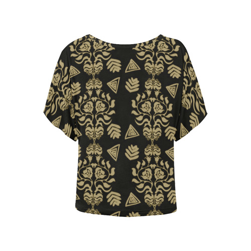 damask Women's Batwing-Sleeved Blouse T shirt (Model T44)