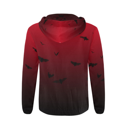 Gothic Bat Pattern All Over Print Full Zip Hoodie for Men (Model H14)