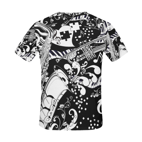 Piano Sax Trumpet T Shirt by Juleez All Over Print T-Shirt for Men (USA Size) (Model T40)