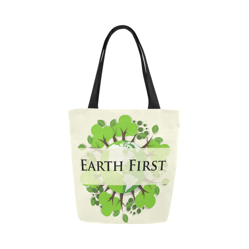 Earth First Environmental Green Nature Trees Canvas Tote Bag (Model 1657)