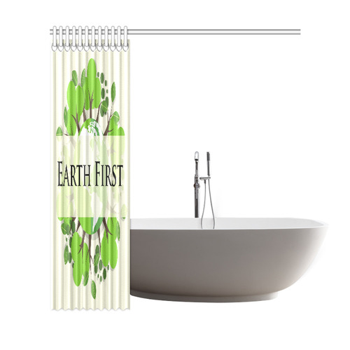 Earth First Environmental Green Nature Trees Shower Curtain 69"x72"