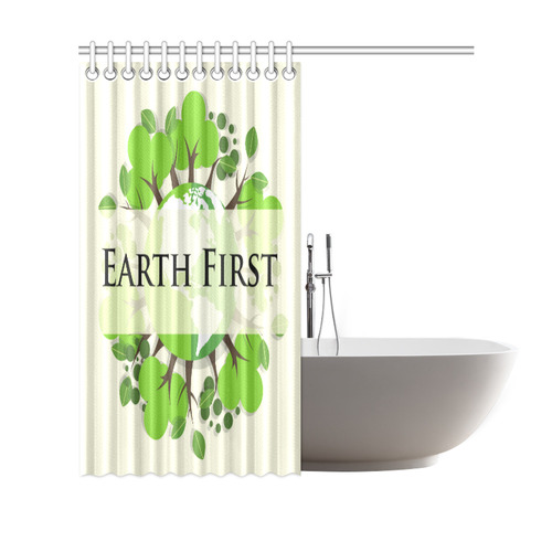 Earth First Environmental Green Nature Trees Shower Curtain 69"x70"