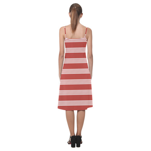 White & Red Stripes Alcestis Slip Dress (Model D05)