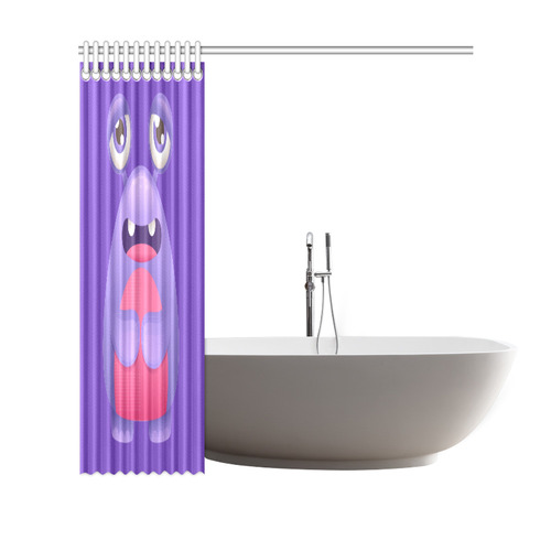 Cute Monster Purple Elephant Feet Shower Curtain 69"x70"