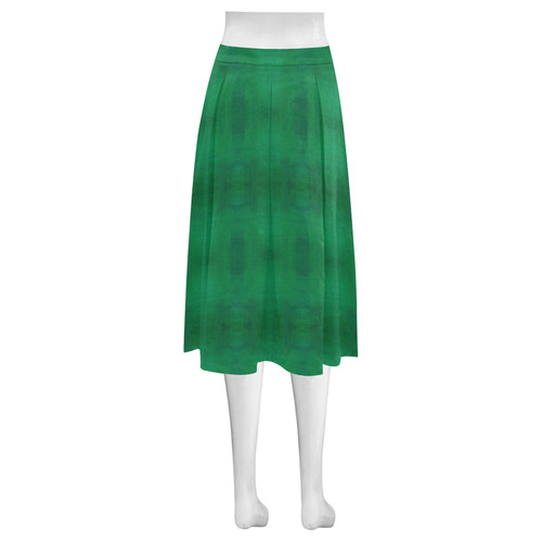 Green Warm Mnemosyne Women's Crepe Skirt (Model D16)