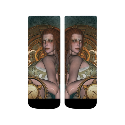 The steampunk lady with awesome eyes, clocks Quarter Socks
