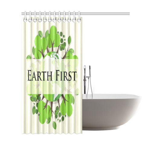 Earth First Environmental Green Nature Trees Shower Curtain 69"x72"