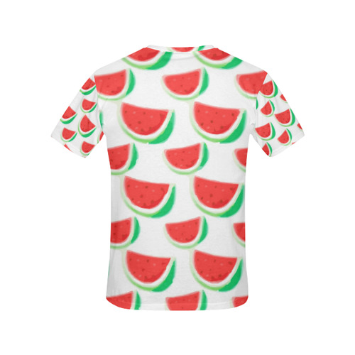 Watermelon Summer Fruit Pattern All Over Print T-Shirt for Women (USA Size) (Model T40)