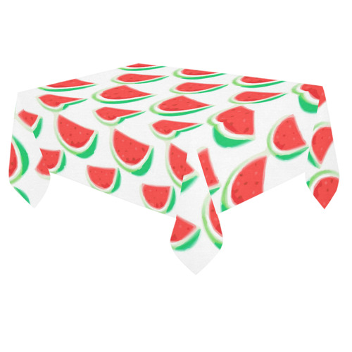 Watermelon Summer Fruit Pattern Cotton Linen Tablecloth 60"x 84"