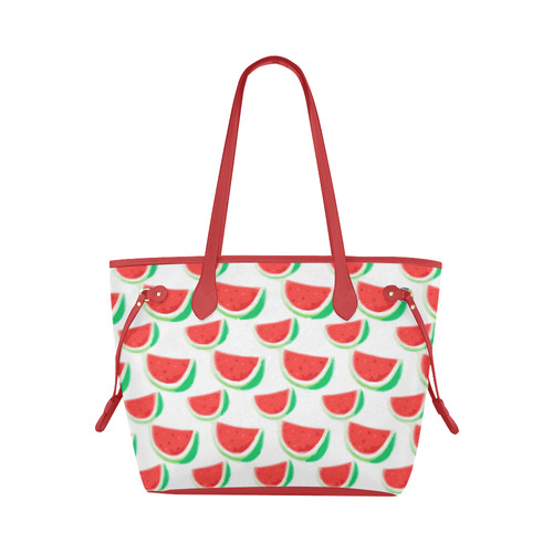 Watermelon Summer Fruit Pattern Clover Canvas Tote Bag (Model 1661)