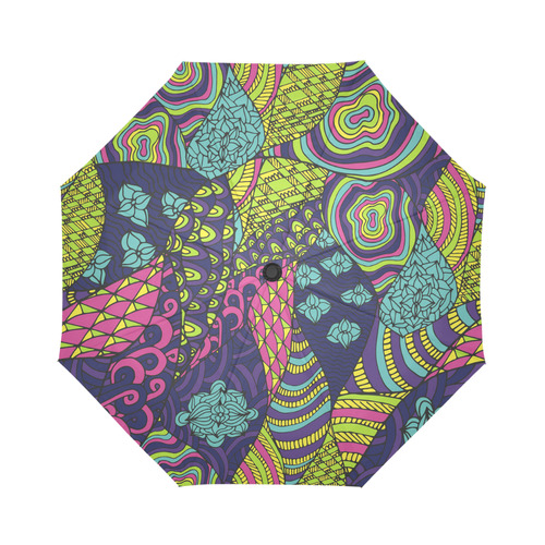 Hippie Psychedelic Art Auto-Foldable Umbrella (Model U04)