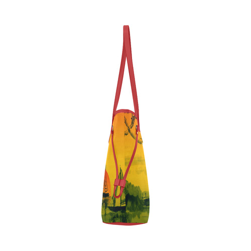 Sunset Orient Escape Clover Canvas Tote Bag (Model 1661)