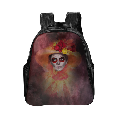 Sugarskull Summer Girl Multi-Pockets Backpack (Model 1636)